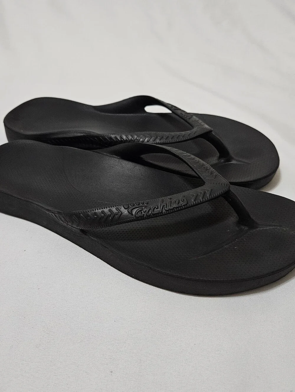 Archies Arch Support Flip Flops Mens 11 Black Orthotic Thong Sandals Footwear
